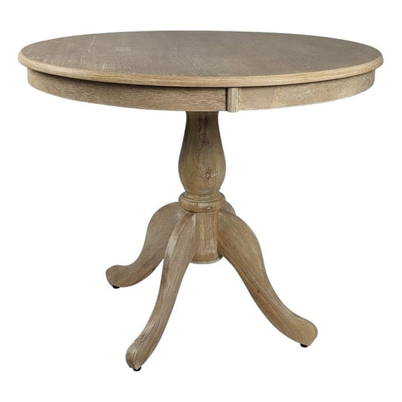 Carolina Classics Fairview 36" Round Pedestal Dining Table in Natural Driftwood