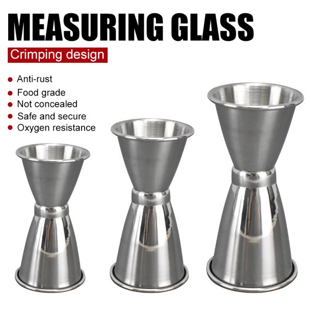 OUSITAI Double Jigger Cocktail Jiggers Barware Alcohol Measuring Tool,18/8 Stainless Steel,Home