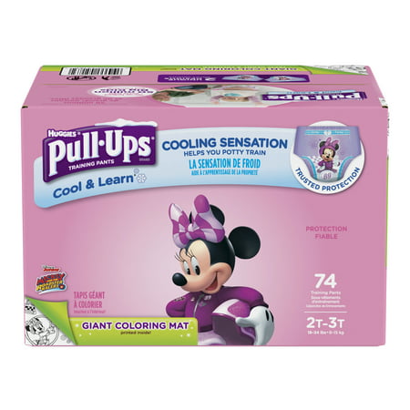 Pull-Ups Girls' Cool & Learn Training Pants, Size 2T-3T, 74 (Best Pull Ups For Potty Training)