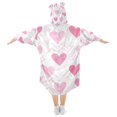 thumbnail image 2 of FORMRS Wearable Blanket Hoodie with Sleeves for Kids Cozy Flannel Sweatshirt, Geometric Love, 2 of 7