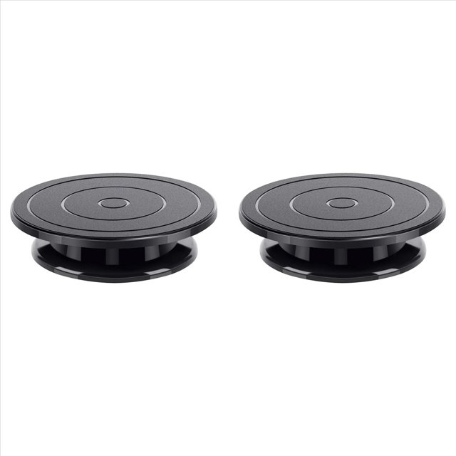 2X Plataforma Giratoria de 11 Pulgadas para Esculpir Pasteles, Mesa Giratoria para Pintar en Color Negro