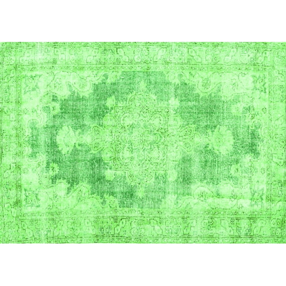 Ahgly Company Indoor Rectangle Persian Green Traditional Area Rugs, 7' x 9'