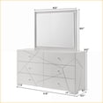 thumbnail image 4 of Dressers Contemporary Six Drawers High-Gloss White Wooden Furniture with Geometric Accents | White | Wood, 4 of 5