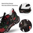 thumbnail image 7 of Roses Buds Leaves Black Walking Shoes for Men Woman Lightweight Tennis Fashion Elastic Sports Shoes Cushion Basketball Shoes, 7 of 7