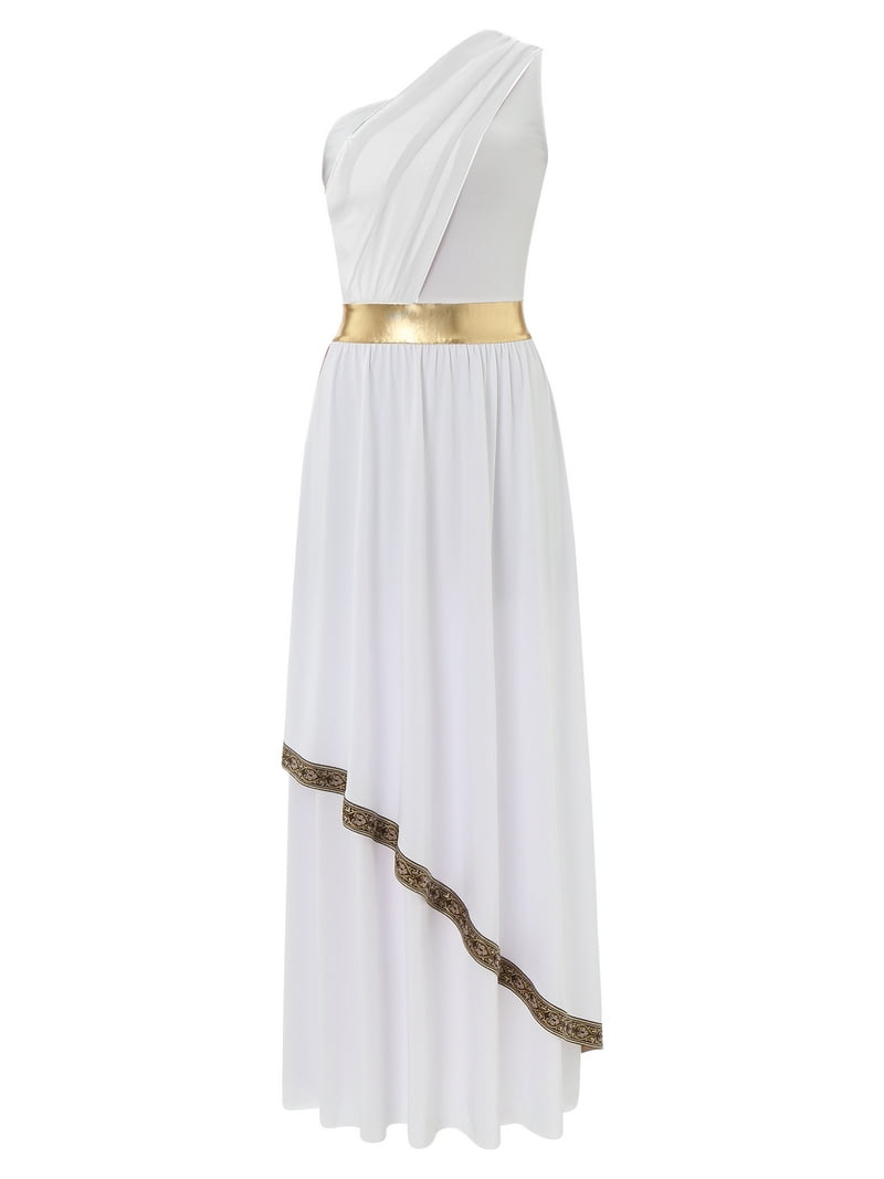 CHICTRY Women Greek Toga Roman Hero Queen Tunic One Shoulder Ruffles Maxi Gown Dress White S - Walmart.com CHICTRY Women Greek Toga Roman Hero Queen Tunic One Shoulder Ruffles Maxi Gown Dress White S - Walmart.com