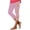 Pink, variant on qelini Easter Leggings for Women Plus Size Cropped Pants Elastic Waist Bunny and Egg Print Ankle Pants Capris