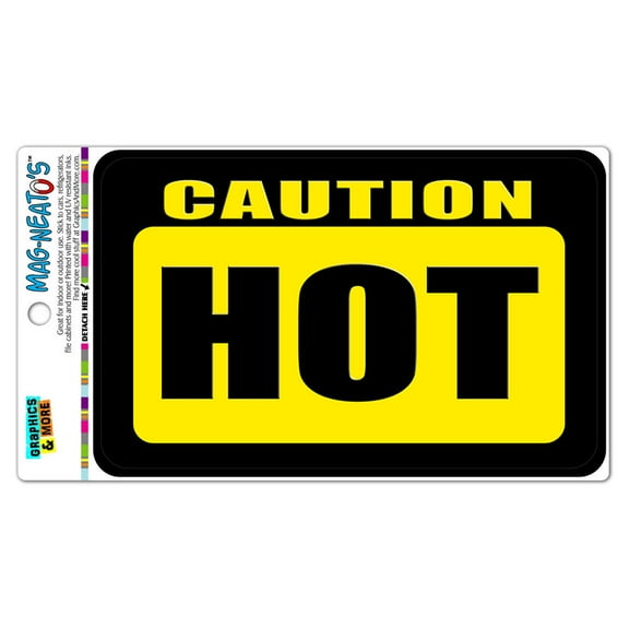 Caution Hot MAG-NEATO'S(TM) Automotive Car Refrigerator Locker Vinyl Magnet