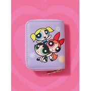 The Powerpuff Girls | ROMWE Mini Small Wallet Casual Cartoon & Floral Pattern Zipper Around For Daily