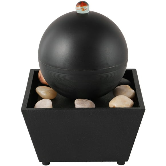 EeaseMX 1 pieza de adorno de escritorio con agua corriente, decoración Feng Shui de bonsái (negro)