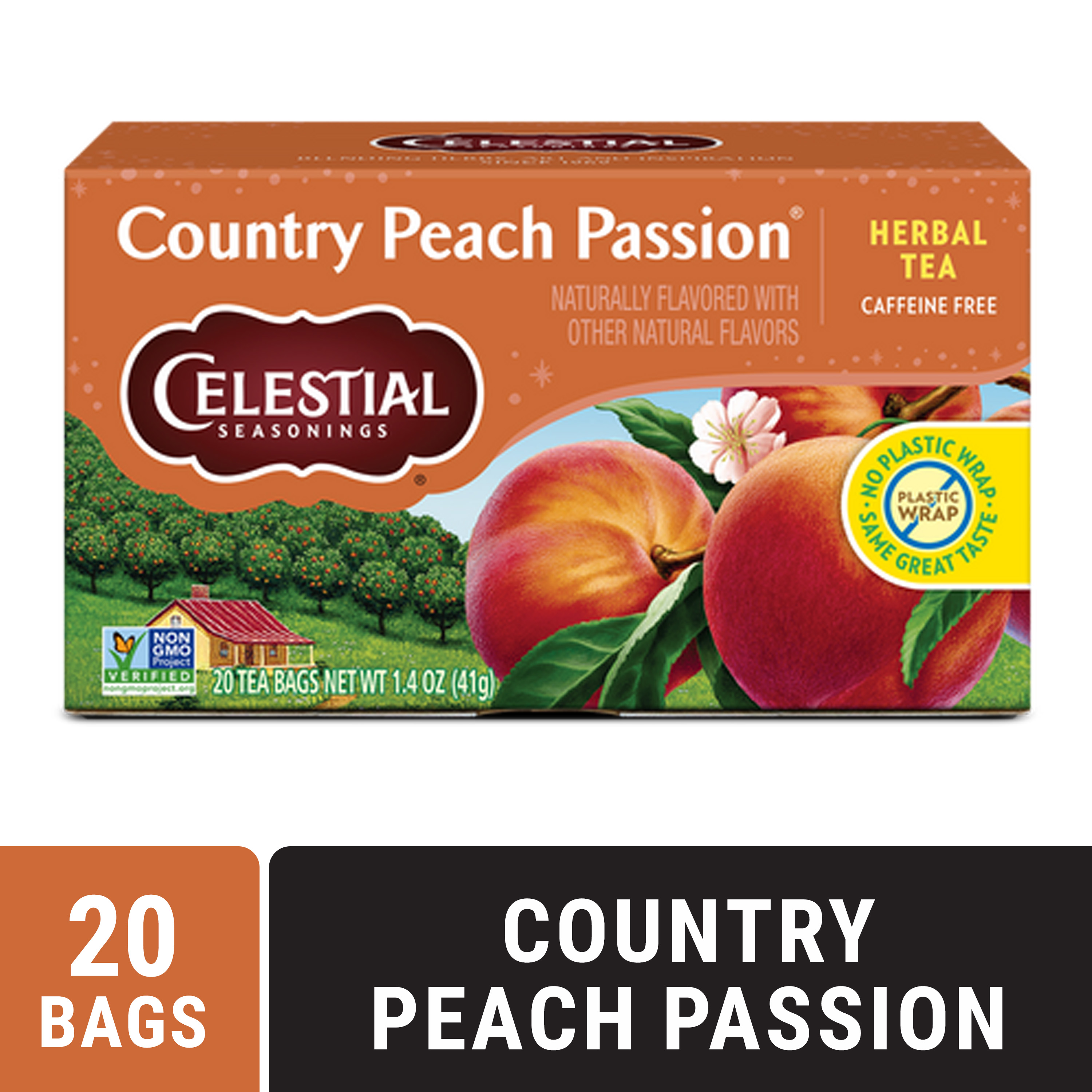 Celestial Seasonings Country Peach Passion Caffeine-Free Herbal Tea Bags (20 Count)