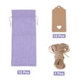 thumbnail image 3 of Unique Bargains 12Pcs Burlap Wine Bags, Reusable Wine Gift Pouches with Drawstrings Tags and Rope for Wedding, Light Purple, 3 of 7