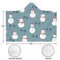 thumbnail image 3 of Wearable Blanket,Blue Christmas Snowman Pattern Hooded Wearable Flannel Blanket for Adults & Teens,Winter Poncho Shawl Wrap Cape Cozy Anti-Pill,60"x80", 3 of 5