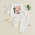 thumbnail image 2 of yboeqw Toddler Boys Clothes for Baby Boy 1T 2T 3T 4T Fall Winter Outfits Long Sleeve Top and Pant Set White,Size 6-12 Months, 2 of 6