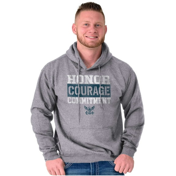 Navy Logo Honor Courage Commitment Hoodie Sweatshirt Women Men Brisco Brands S