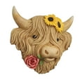 thumbnail image 3 of Highland Cow Head Wall Decor Sculpture Ornament Resin Build for Garden Balcony Entryway and Home, 3 of 9