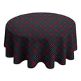 thumbnail image 4 of Green and Red Christmas Plaid Pattern Round Tablecloth 60"x60",Wrinkle Wipeable Table Cloth for Kitchen Dining Room Picnic Patio Party, 4 of 6