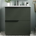 thumbnail image 2 of Euroco 30" Bathroom Vanity with Ceramic Sink and Full-Extension Drawers, Soft Close Undermount Drawer Slides, Fluted Design, Green, 2 of 9