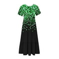 thumbnail image 3 of Robe à Manches Courtes Imprimée pour Femme, Robe Décontractée à Col Rond avec Motif Intégral, Robe Légère en Polyester Lavable à la Machine pour Usage Quotidien, 3 of 5