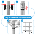 thumbnail image 5 of Dkelincs 3 Tier Adjustable Storage Metal Shelves with Casters and Leveling Feet, NSF Wire Shelving Unit for Kitchen, Silver, 5 of 7