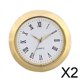 thumbnail image 1 of 2 Piezas De Reparación De Reloj Redondo, Decoración Para Dormitorio, Hogar, Manualidades, Mini Reloj Con Marco Dorado, 1 of 8