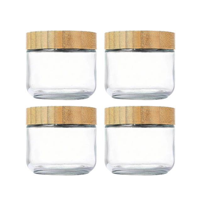 Glass Airtight Food Storage Containers Set for Kitchen Pantry Organization with Secure Lids Ideal for Cereal Pasta and Dry Preservation 4PCS