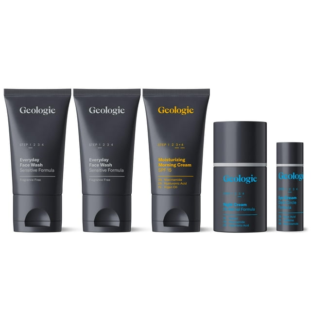Set de cuidado de la piel Geologie Sensitive Rutina de 3 meses con limpiador facial
