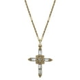 thumbnail image 3 of Symbols Of Faith Inspirations 14K Gold Dipped Crystal Cross Pendant Necklace, 18, 3 of 4