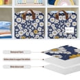 thumbnail image 4 of Yayeee Foldable Storage Basket for Shelves Waterproof Cloth Bins with Handles, Retro Daisy Pattern, 4 of 7
