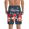thumbnail image 3 of Kdxio Three Cute Christmas Gnomes Print Mens Sleep Shorts Bottoms Soft Comfy Pajama Wear Pants with Drawstring Pockets, 3 of 7