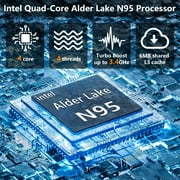 SANPTENT 16 Laptop, 16GB RAM 512GB SSD Windows 11 Pro Computer, 4-Core Intel Alder Lake N95, 1920*1200 IPS Screen, FingerPrint, Backlit Keyboard