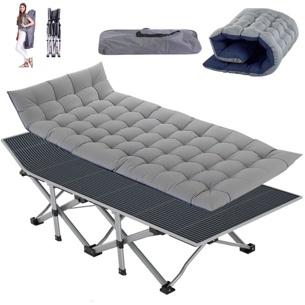 MOPHOTO Folding Camping Cots for Adults, Double Layer 1200D Folding