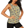 thumbnail image 2 of Gukieu African bush elephant Print Women's Quick-drying Fitness Vest, Round Neck Sleeveless Fitness T-shirt, Suitable for Yoga, Sports-Small, 2 of 7