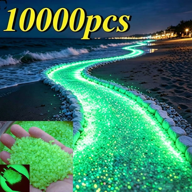CaiYueKe Glow in the Dark Garden Rocks, 3-5mm Fluorescent Gravel, Glowing Landscape Stones, DIY Glow Stones for Pathway Aquarium, Night Glow Pebbles, Luminous Sand for Outdoor Decor