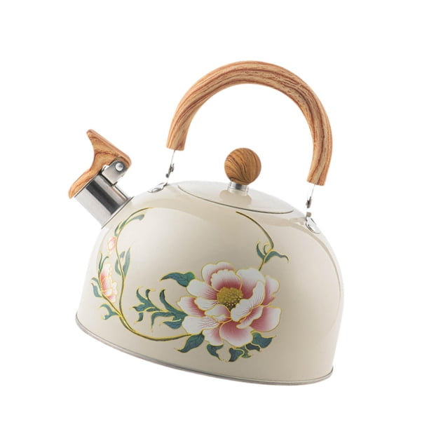 Hervidor con silbido multifuncional, tetera para café, té, olla de ebullición rápida de 3L, hervidor de agua con mango de madera para viajes y
