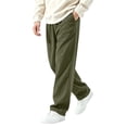 thumbnail image 5 of Fanshiluo Men's Corduroy Wide Leg Casual Pants, Elastic Waist Straight Loose Fit Trousers,XXL,Big and Tall Men, 5 of 6