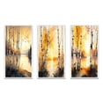 thumbnail image 2 of Designart "Yellow Birches by Lakeside Serenity II" Landscape Forest Framed Wall Art Set Of 3 - Yellow Forest Frame Gallery Wall Set For Home Decor, 2 of 6