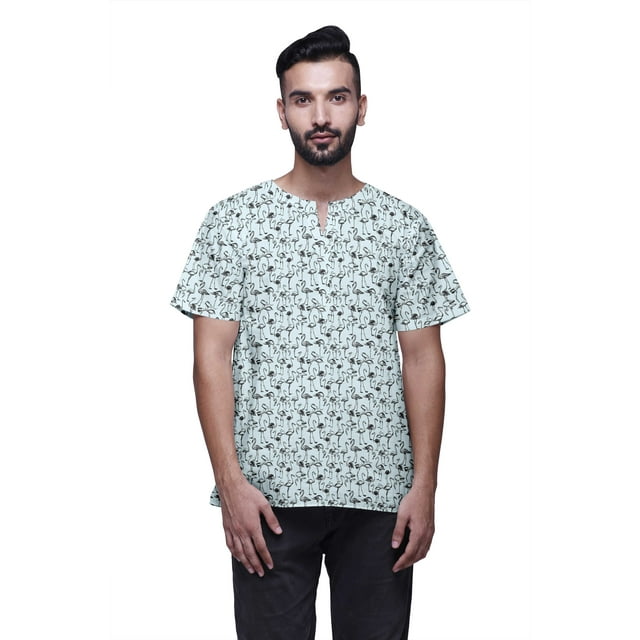 Atasi Short Kurta For Men Stylish Printed Cotton Cambric Summer Clothing