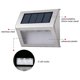 thumbnail image 3 of Juego de 6 modernas luces solares LED de acero inoxidable para exteriores para patios, escaleras, jardines cálidos, 3 of 4