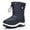 Navy, variant on Ahannie Kids Toddler Snow Boots Girls Water Resistant Warm Insulated Side Zipper Winter Boots(Pink-1)