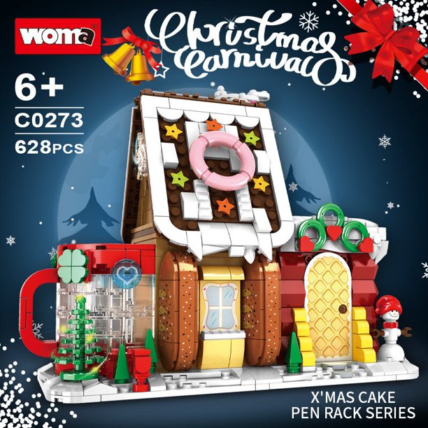 MOMOSTAR Bloques De Construcción Navidad – 6 Diseños Con árbol, Papá Noel Y Reno, Con Luz LED Y Cadena Para Colgar | Regalo Infantil De 6 A 10 Años