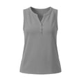 thumbnail image 4 of CHGBMOK Womens Tank Top Button V Neck Sleeveless Solid Summer Top Trendy Comfry Loose Casual Tank, 4 of 7