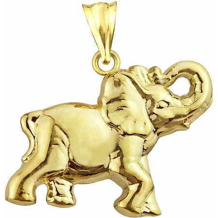 - US GOLD 10kt Gold Elephant Charm Pendant