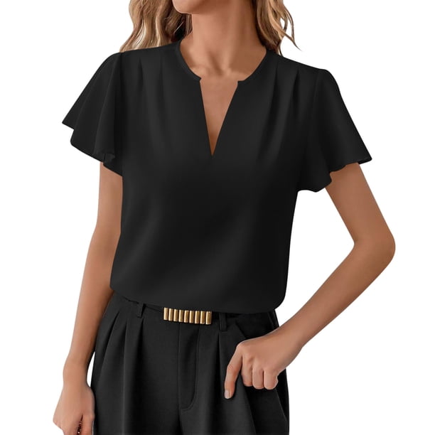 Camisetas de Mujer Suelto Ajuste Cuello Casual Lindo Impreso Suelto Blusa de Verano de las Señoras Superior, Tops de Verano de las Mujeres Suelto Ajuste