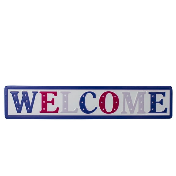 Northlight Metal Patriotic "WELCOME" Sign with Stars Wall Decor - 18"