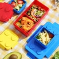thumbnail image 3 of Durable Lego-Themed Lunch Containers, Iconic Design, Non-Toxic Food Safe Polypropylene - Building Plate Lid for Creative Play & Mealtime - Leakproof & Dishwasher Safe (3, 3 of 6