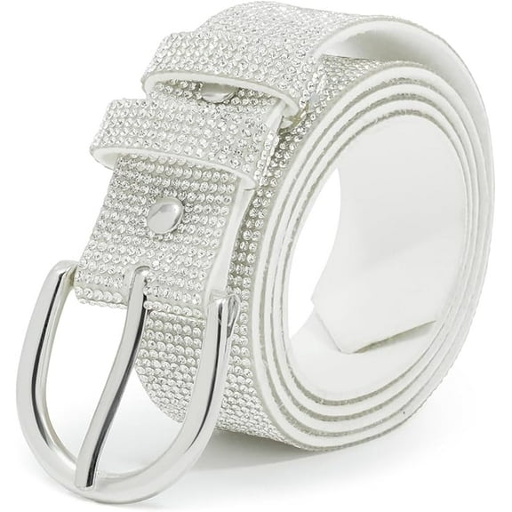AWAYTR Women Rhinestone Belt Bling Crystal Vintage Belts Shiny Belt for Casual Jeans Dresses