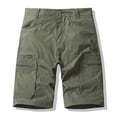 thumbnail image 2 of lcziwo Beach Shorts for Men Big and Tall Summer Casual Cargo Shorts with Multiple Pockets Solid Color Hiking Fishing Chino Shorts Army Green XXXXXL, 2 of 9