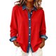 thumbnail image 2 of RKSTN Denim Patchwork Shirts for Women Oversized Lapel Button Down Long Sleeve T Shirts Top Womens Casual Plus Size Turndown Collar Vintage Loose Comfy Blouses Cardigan Jackets Fall Spring Clothes, 2 of 3