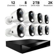Night Owl 2-Way Audio 12 Channel DVR Security System with 2TB Hard Drive and 8 Wired 2K Deterrence Cameras