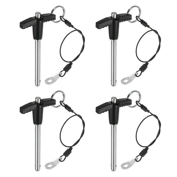 Uxcell 4Pack T Handle Lock Pins, 6mm x 50mm Usage Length Stainless Steel Push-Button Quick Release Pin